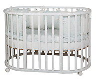 Кроватка овальная 7 в1 Nastella Piano 125*75, белая, шт