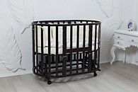 Кроватка овальная Nastella Piccolo 7 в1 125х75 маятник поперечный, венге, шт